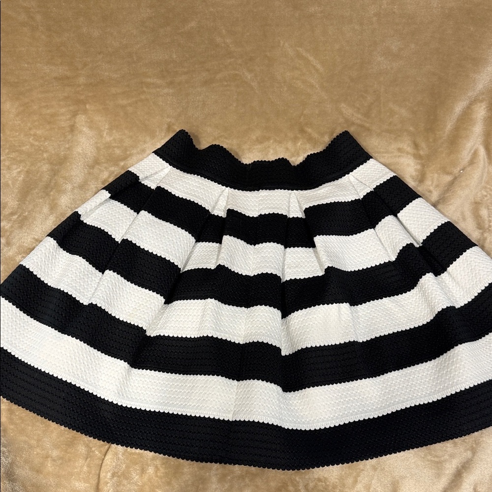 Express Black and White A-Line Skirt